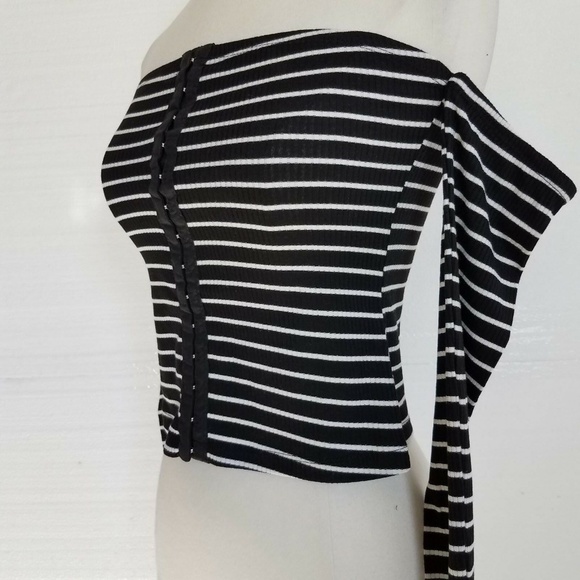 Mimi Chica Tops - Mimi Chica Knit Top Off Shoulder Striped XS NWOT